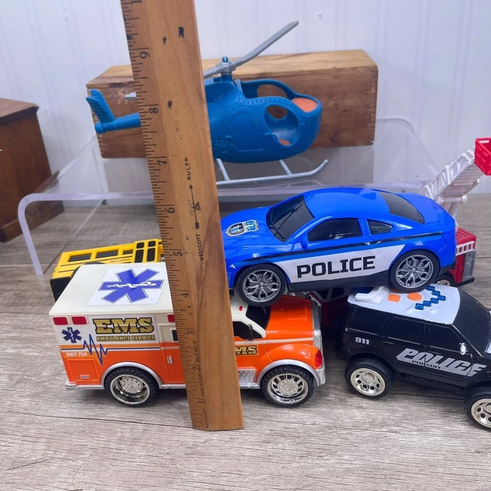 Lot of Emergency Vehicles Toy Cars Fire Truck School‎ Bus Ambulance Police